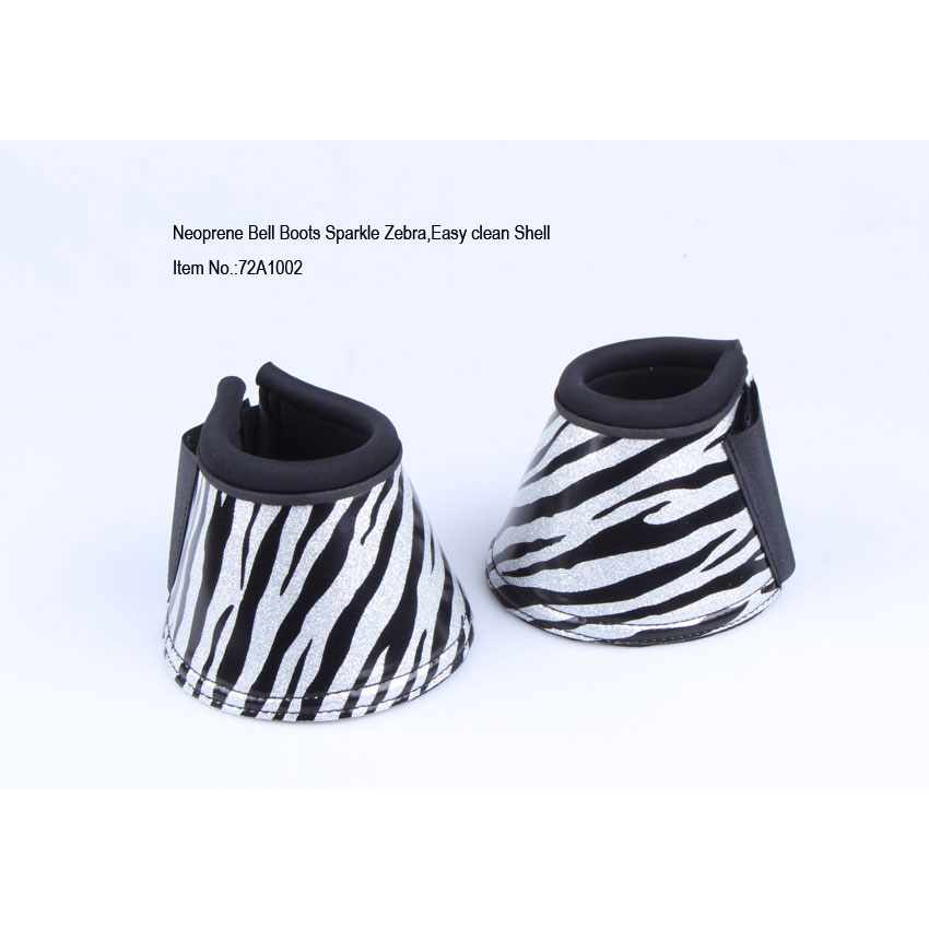 Neoprene bell boots sparkle zebra